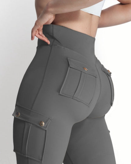 ZASUWA Female Pocket High-rise Cargo Style Cropped Leggings