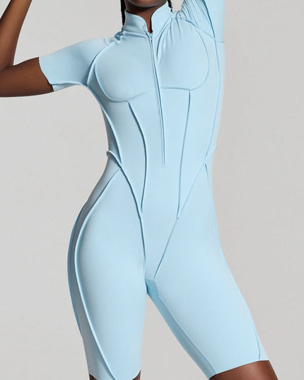 ZASUWA Female Sexy Backless Zipper Scrunch Bum Romper