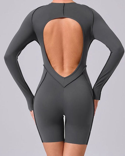 ZASUWA Female Heart Backless Long Sleeve Romper