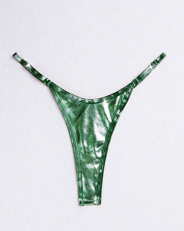 ZASUWA Female Glossy PU T-back Panties