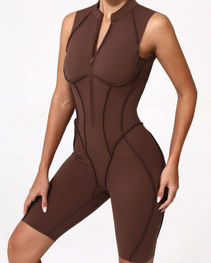 ZASUWA Female Sexy Backless Zipper Quick-dry Romper