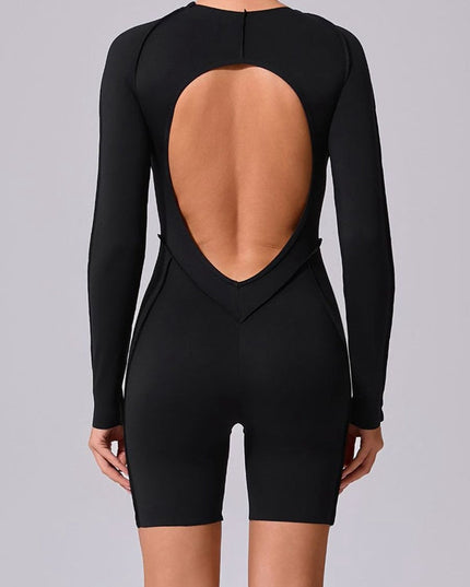 ZASUWA Female Heart Backless Long Sleeve Romper