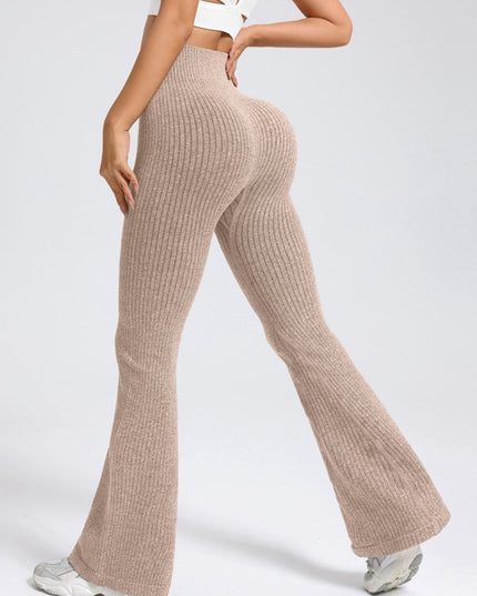 ZASUWA Female Ribbed Flare High-rise Leggings
