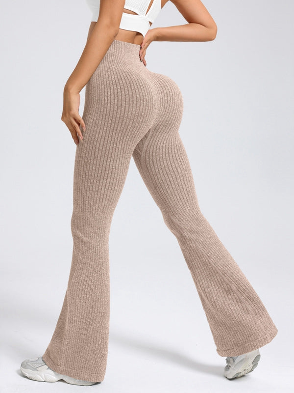 ZASUWA Female Ribbed Flare High-rise Leggings