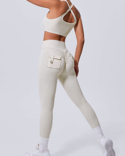 ZASUWA Female Pocket Cutout Cross Back Scrunch Bum Tracksuit