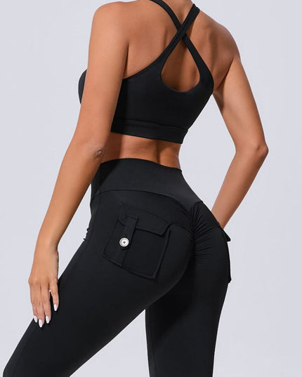 ZASUWA Female Pocket Cutout Cross Back Scrunch Bum Tracksuit