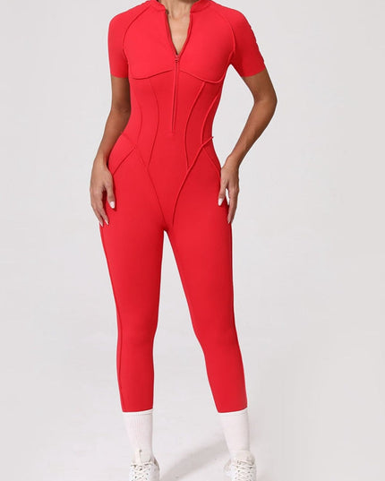 ZASUWA Female Sexy Backless Zipper Scrunch Bum Jumpsuit
