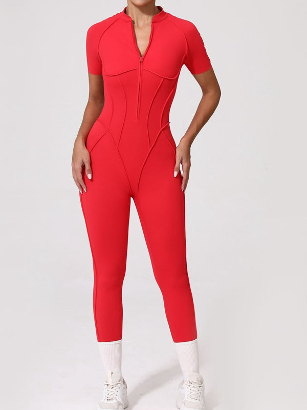 ZASUWA Female Sexy Backless Zipper Scrunch Bum Jumpsuit