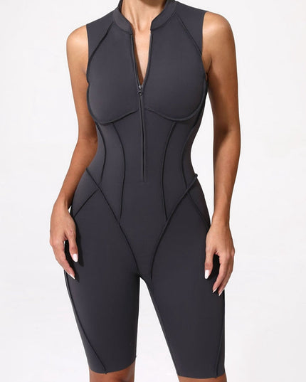 ZASUWA Female Sexy Backless Zipper Quick-dry Romper