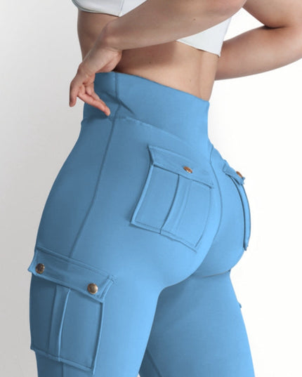 ZASUWA Female Pocket High-rise Cargo Style Cropped Leggings