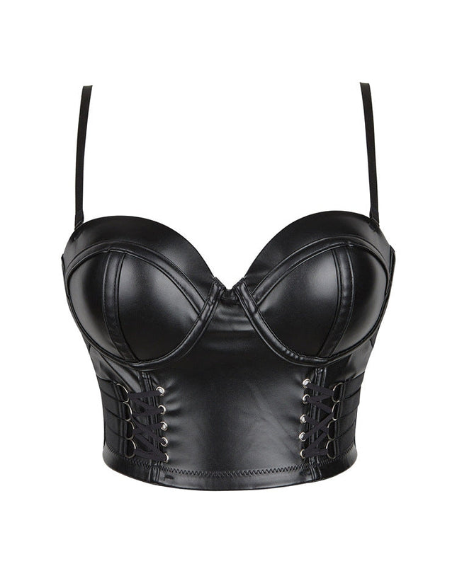 ZASUWA Female Faux Leather Roman Kont Corset Shapewear