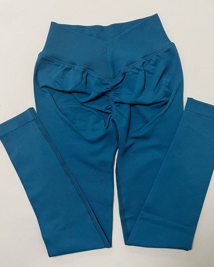 ZASUWA Female Deep V Back Scrunch Bum Quick-dry Leggings