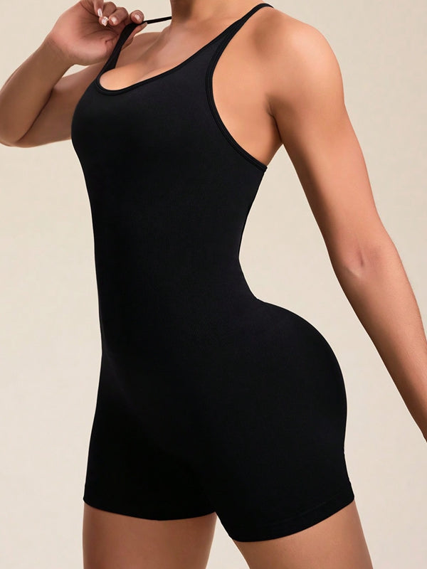 ZASUWA Female Backless Scrunch Bum Seamless Romper