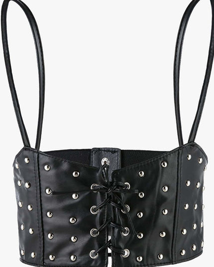 ZASUWA Female Faux Leather Rivet Shapewear