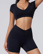 Black / S / Shorts+Short Sleeves