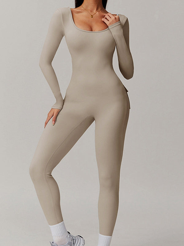 ZASUWA Female Sexy Cutout Pocket Booty Cargo Jumpsuit