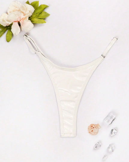 ZASUWA Female Glossy PU T-back Panties
