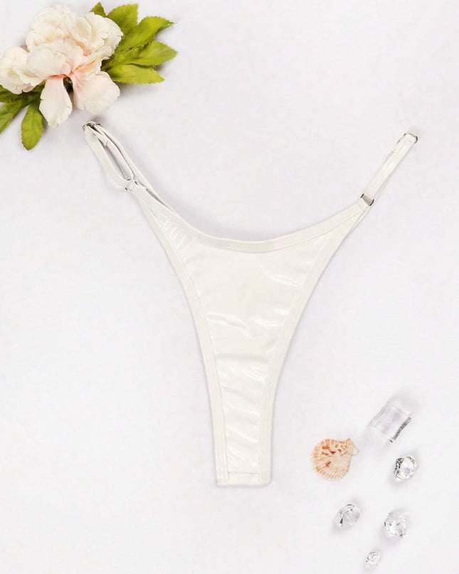 ZASUWA Female Glossy PU T-back Panties
