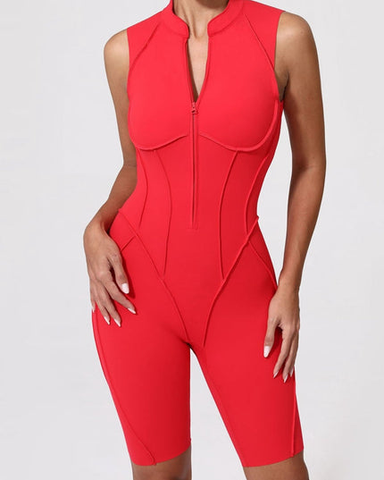ZASUWA Female Sexy Backless Zipper Quick-dry Romper