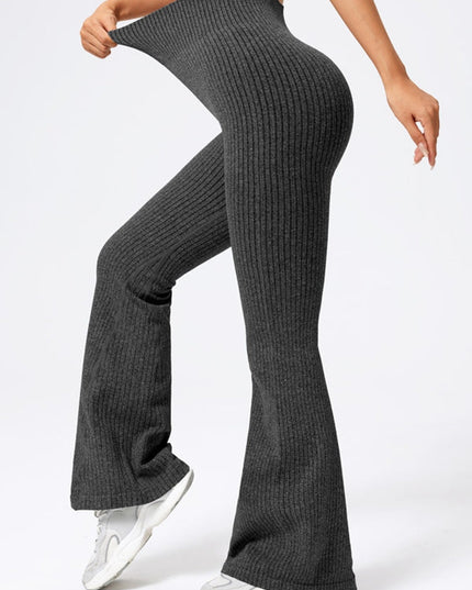 ZASUWA Female Ribbed Flare High-rise Leggings