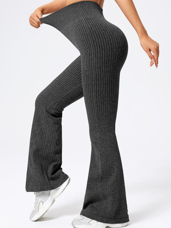 ZASUWA Female Ribbed Flare High-rise Leggings
