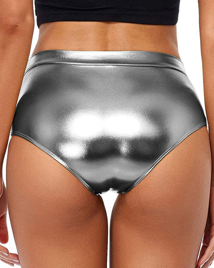 ZASUWA Female Glossy Faux Leather Hot Gym Booty Shorts