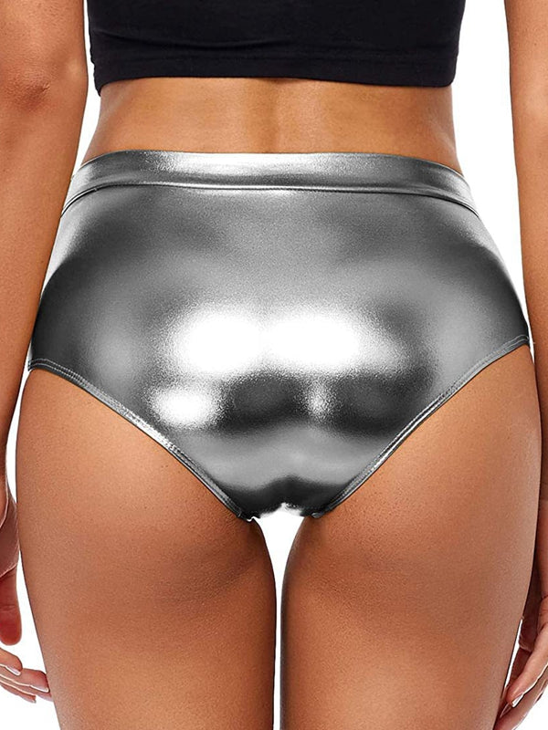 ZASUWA Female Glossy Faux Leather Hot Gym Booty Shorts