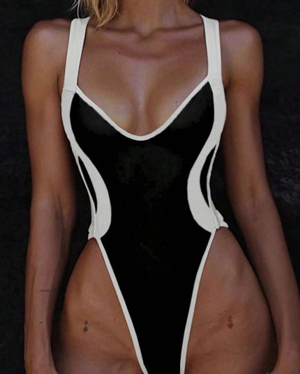 ZASUWA Female Contrast Color Cross Back One Piece