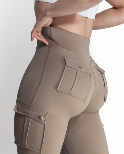 ZASUWA Female Pocket High-rise Cargo Style Cropped Leggings