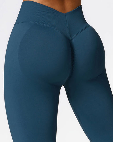 ZASUWA Female Seamless V Back Scrunch Bum Hip-lift Leggings