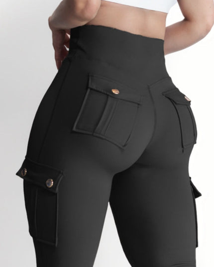 ZASUWA Female Pocket High-rise Cargo Style Cropped Leggings
