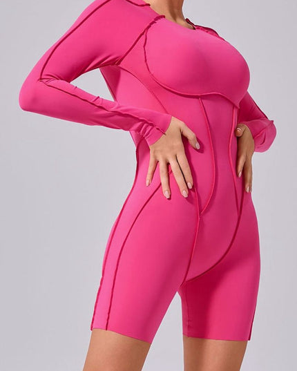 ZASUWA Female Heart Backless Long Sleeve Romper