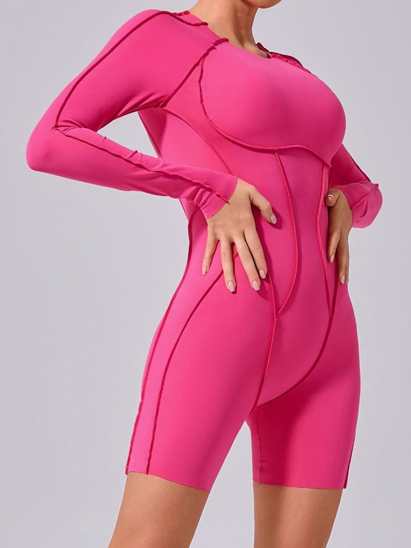 ZASUWA Female Heart Backless Long Sleeve Romper