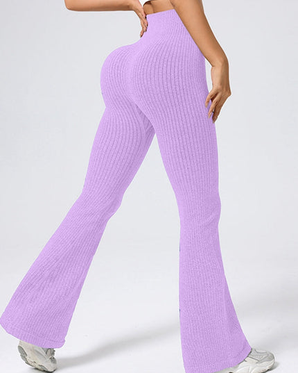 ZASUWA Female Ribbed Flare High-rise Leggings