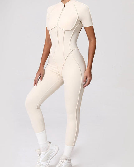 ZASUWA Female Sexy Backless Zipper Scrunch Bum Jumpsuit