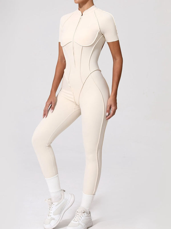 ZASUWA Female Sexy Backless Zipper Scrunch Bum Jumpsuit