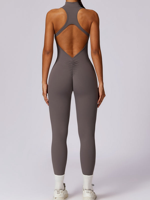 ZASUWA Female Zipper Cutout Scrunch Bum Jumpsuit