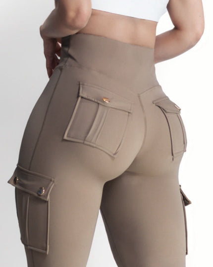 ZASUWA Female Pocket High-rise Cargo Style Cropped Leggings