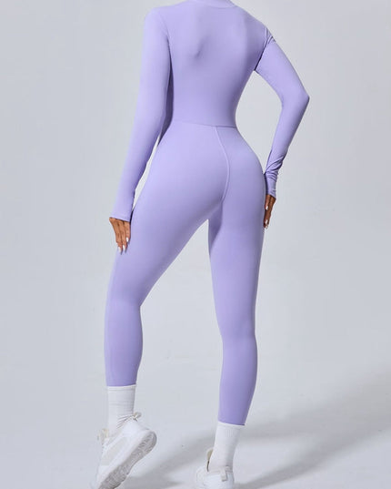 ZASUWA Female Zipper Thumbhole Hip-lift Jumpsuit