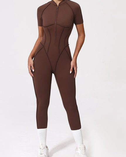 ZASUWA Female Sexy Backless Zipper Scrunch Bum Jumpsuit