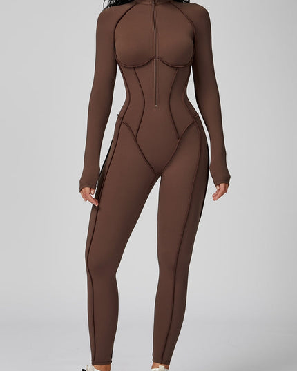 ZASUWA Female Sexy Zipper Stitch Performance Jumpsuit
