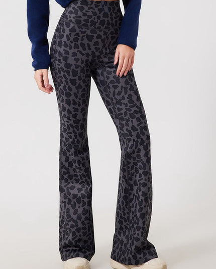 ZASUWA Female Fleece Leopard Print Flare Leggings