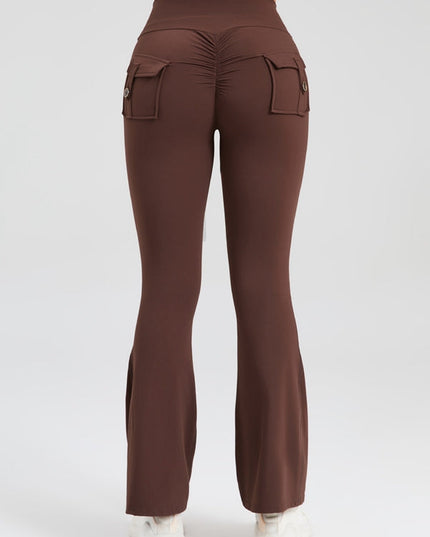 ZASUWA Female Pocket Scrunch Bum Flare Cargo Leggings