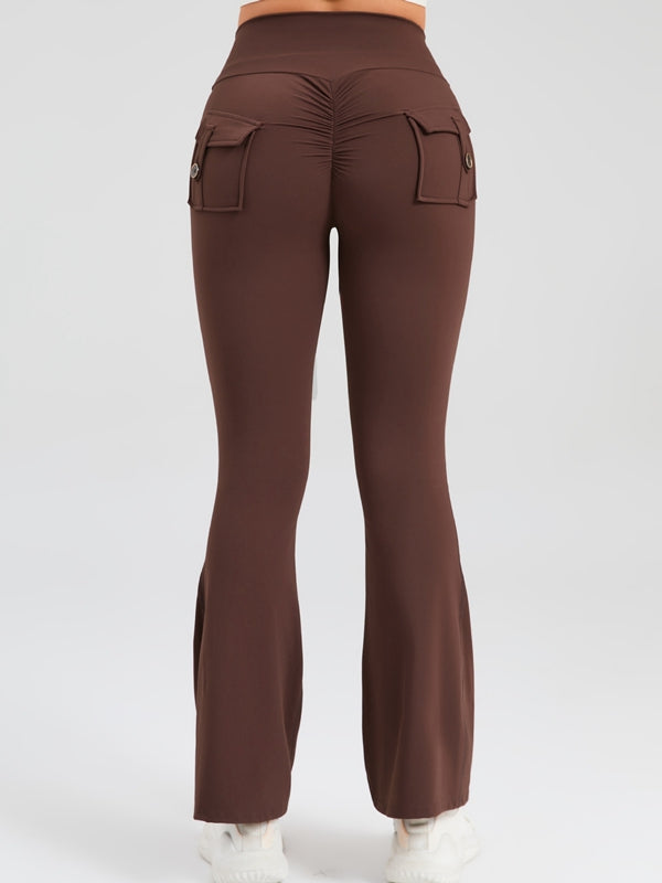 ZASUWA Female Pocket Scrunch Bum Flare Cargo Leggings