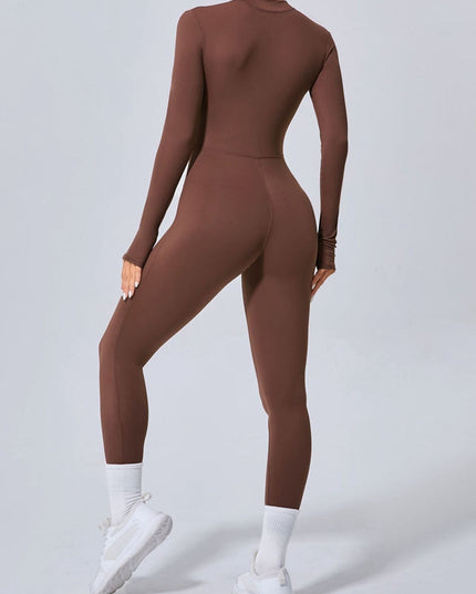 ZASUWA Female Zipper Thumbhole Hip-lift Jumpsuit