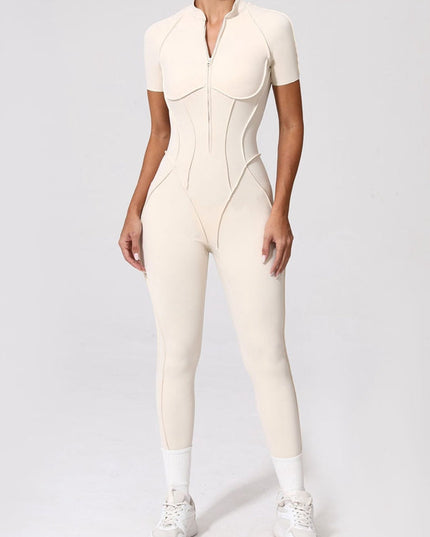 ZASUWA Female Sexy Backless Zipper Scrunch Bum Jumpsuit