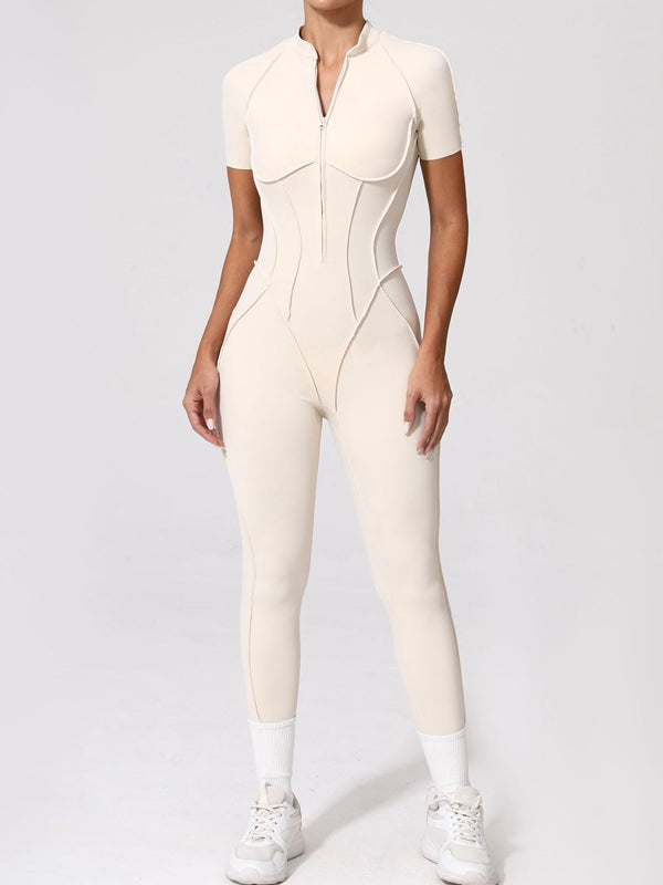 ZASUWA Female Sexy Backless Zipper Scrunch Bum Jumpsuit