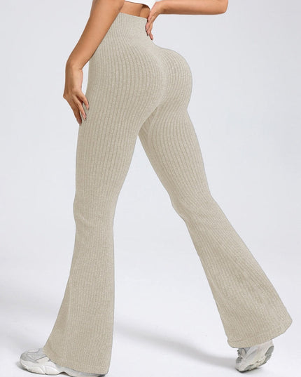 ZASUWA Female Ribbed Flare High-rise Leggings