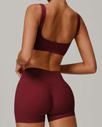 Dark Red / S / Shorts+Bras