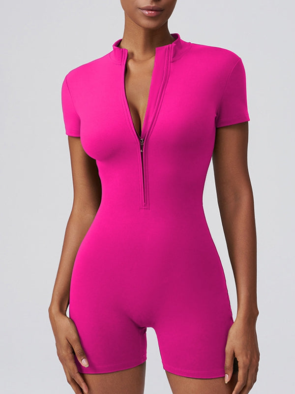 ZASUWA Female Stand Collor Zipper Hip-lift Romper